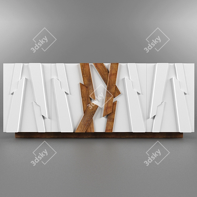 Modern Rustic Storage Cabinet 3D model image 2