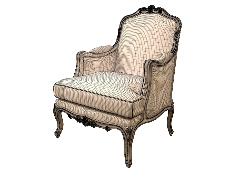 Elegant French Chair by Eichholtz 3D model image 2