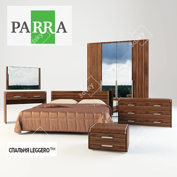 Elegant Parra Leggero Bedroom 3D model image 1