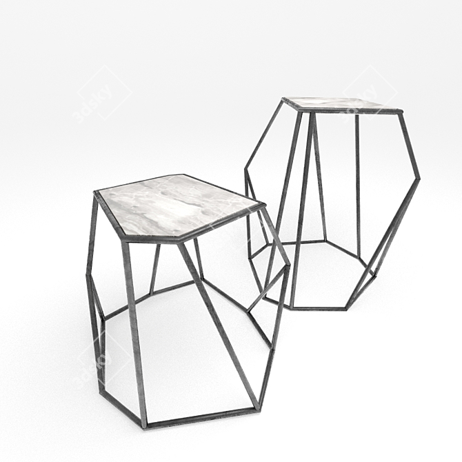 Modern Henge W-Table: Sleek and Functional 3D model image 1