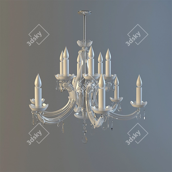 Elegant Crystal Chandelier 3D model image 1