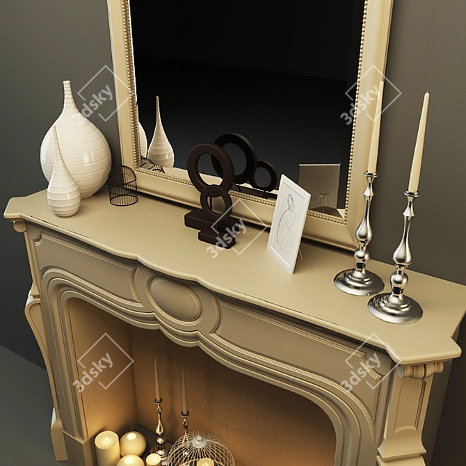 Elegant Hearth: Decorative Fireplace 3D model image 2