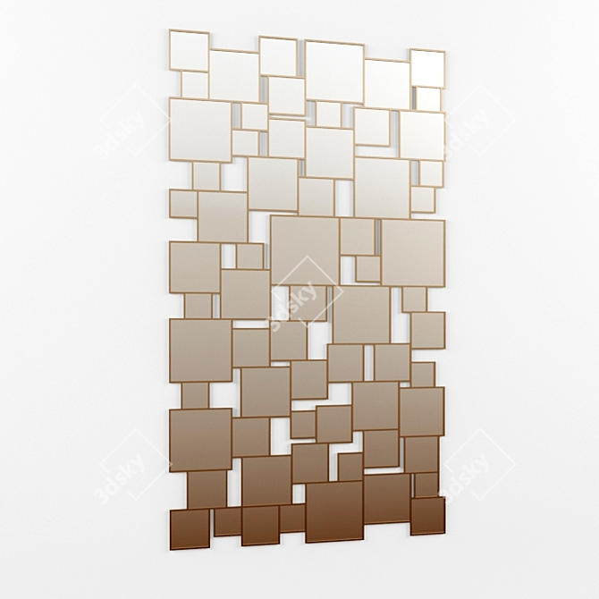 Luxury Carree Mirror: 134x238cm 3D model image 1