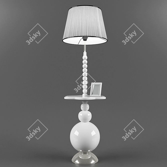 Modern Floor Lamp with Table 3D model image 1