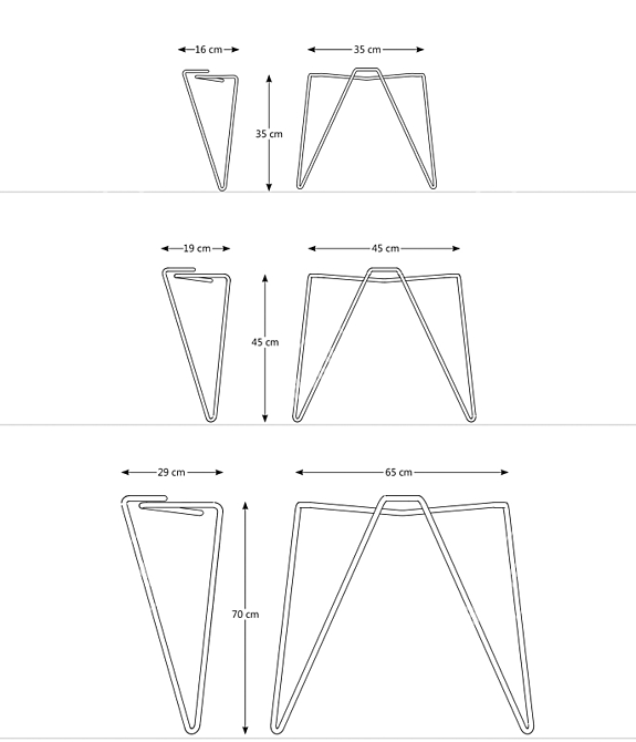 Modular Metal Table Legs 3D model image 2