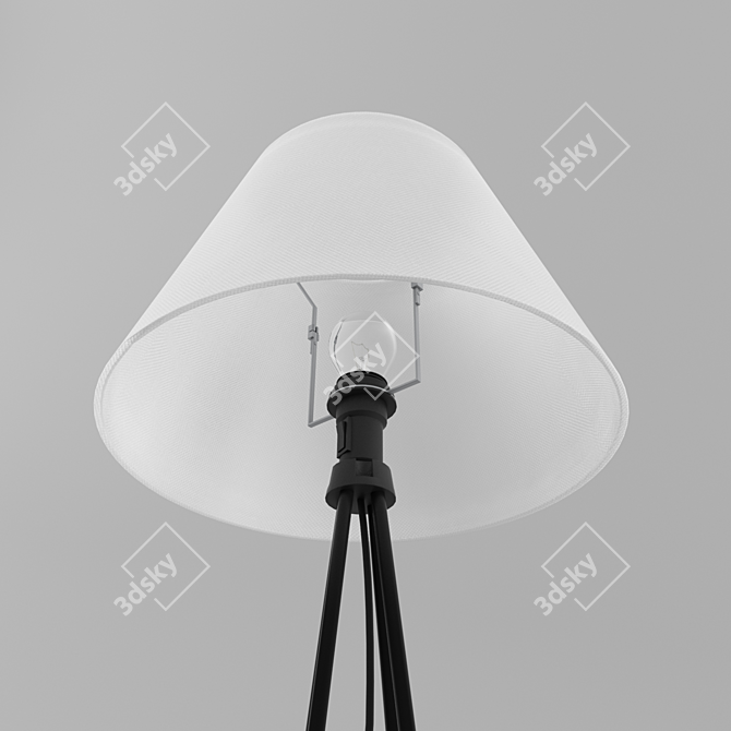 Minimalist Floor Lamp with Ostorp Olsten Shade 3D model image 2