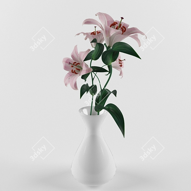 Blooming Beauty: Lily Bouquet 3D model image 1