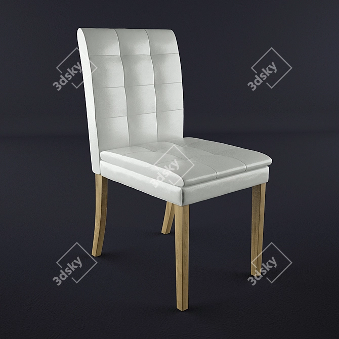 Title: Sleek Leather Accent Chair 3D model image 1