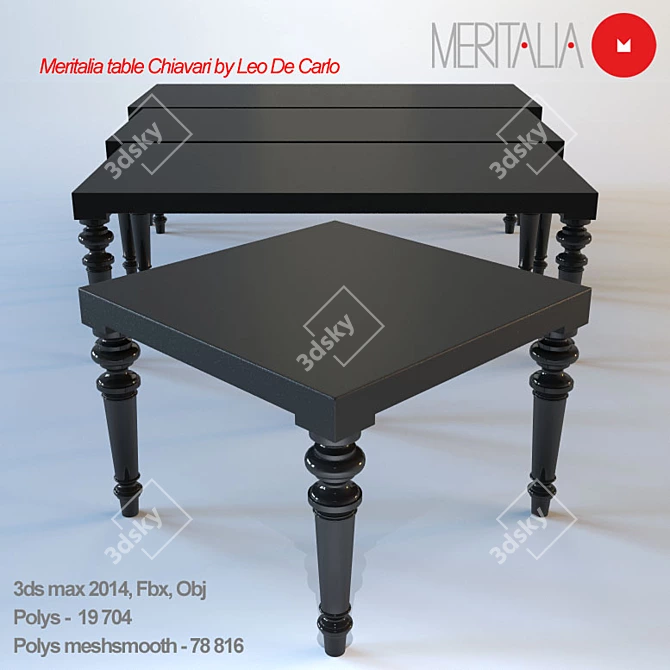 Elegant Meritalia Chiavari Table 3D model image 1