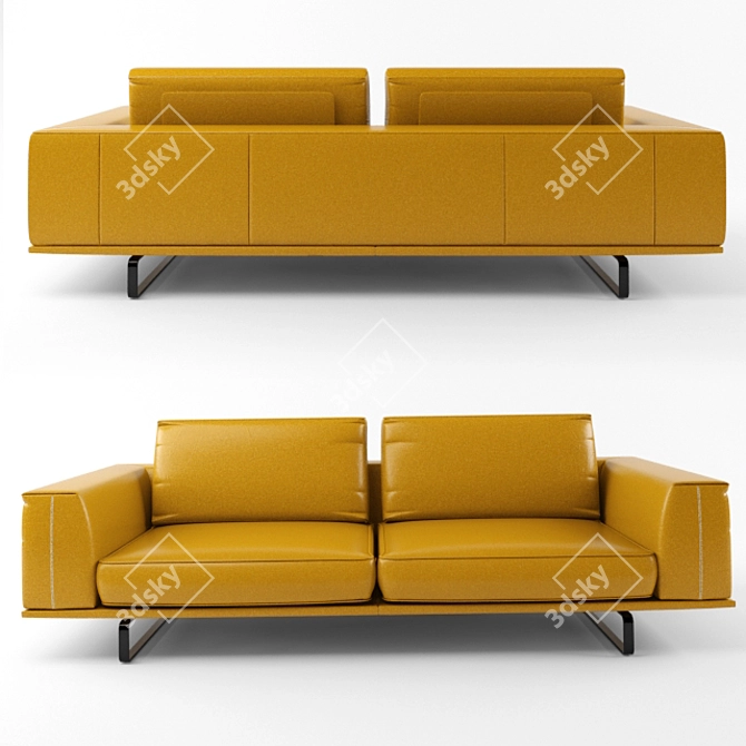 Natuzzi Tempo 2834: Elegant Luxury Sofa 3D model image 2