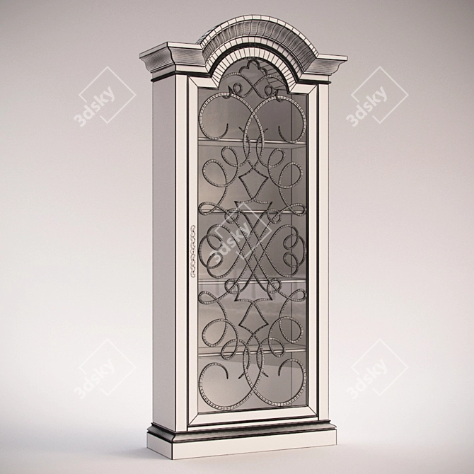 Elegant Arabesque Display Cabinet 3D model image 2