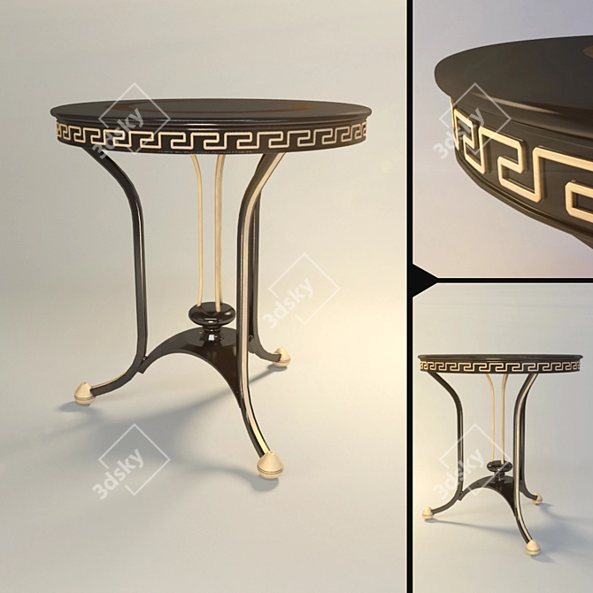 Golden Wood Coffee Table 3D model image 1