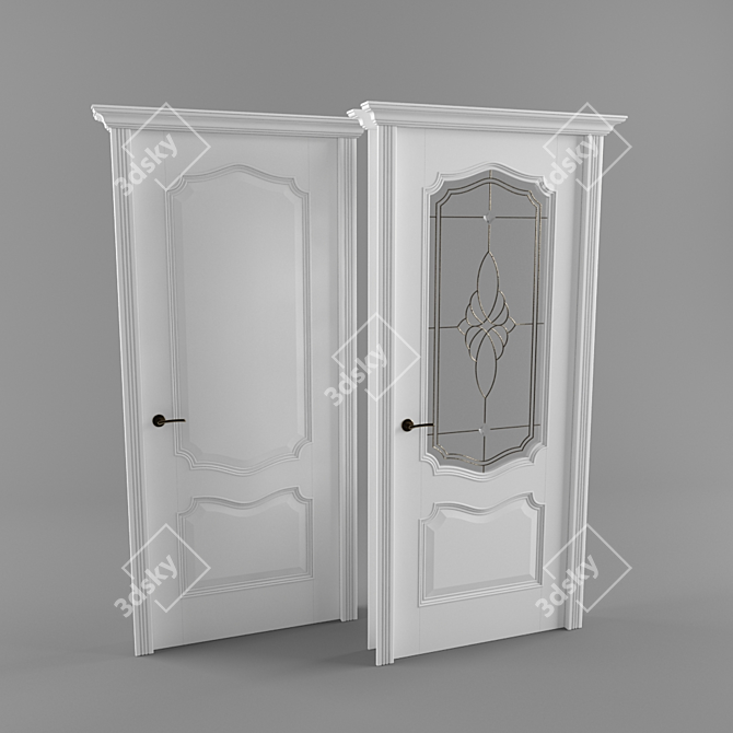 Premiere White Patina Belarusian Doors 3D model image 1