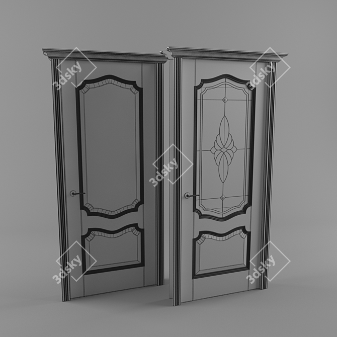 Premiere White Patina Belarusian Doors 3D model image 2