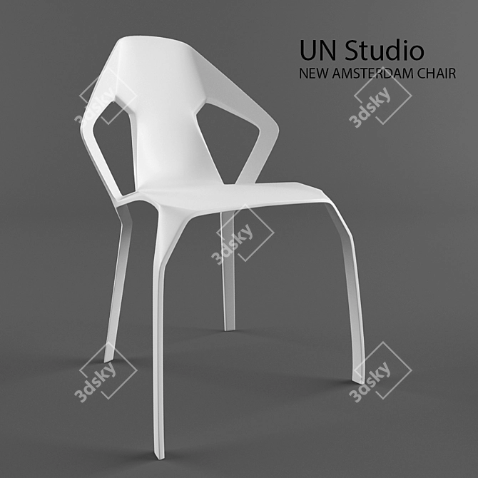 Elegant Amsterdam Chair 3D model image 1