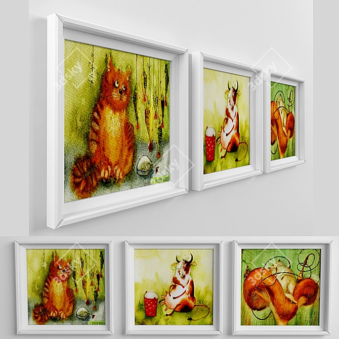 Adorable Baby Wall Art 3D model image 1