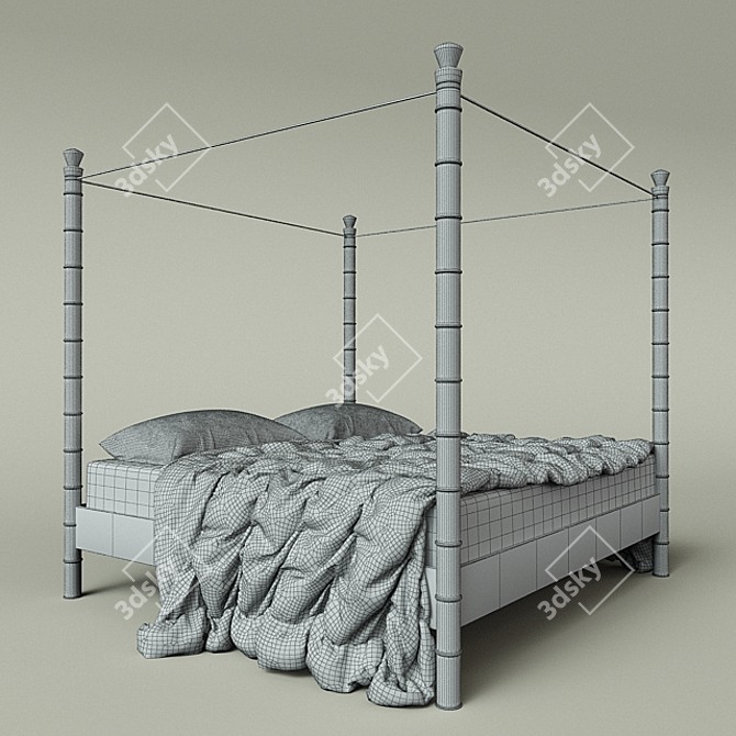 Elegant JNL Bed: Sleek Design, Superior Quality 3D model image 2
