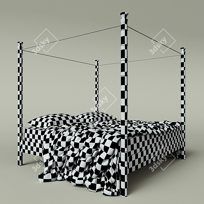 Elegant JNL Bed: Sleek Design, Superior Quality 3D model image 3