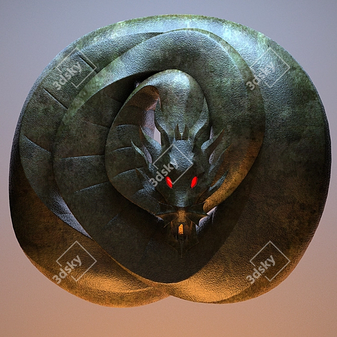 Ancient Dragon Shendu Statue 3D model image 1