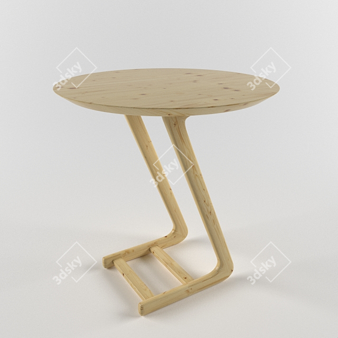 Elegant Spruce Round Table 3D model image 1