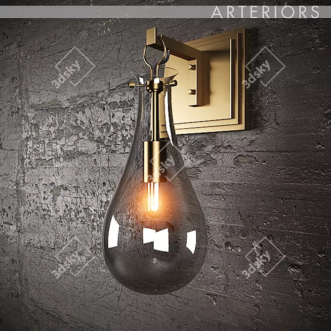 Arteriors Sabine Antique Brass Sconce 3D model image 1