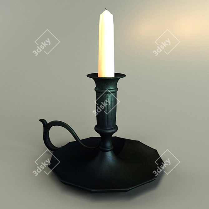 Elegant Black Swan Candleholder 3D model image 2