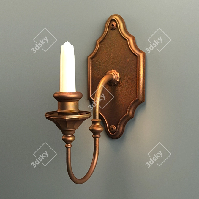 Elegant Wall Candle Holder 3D model image 1