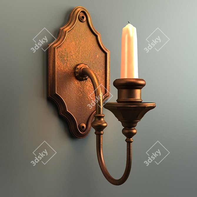 Elegant Wall Candle Holder 3D model image 2