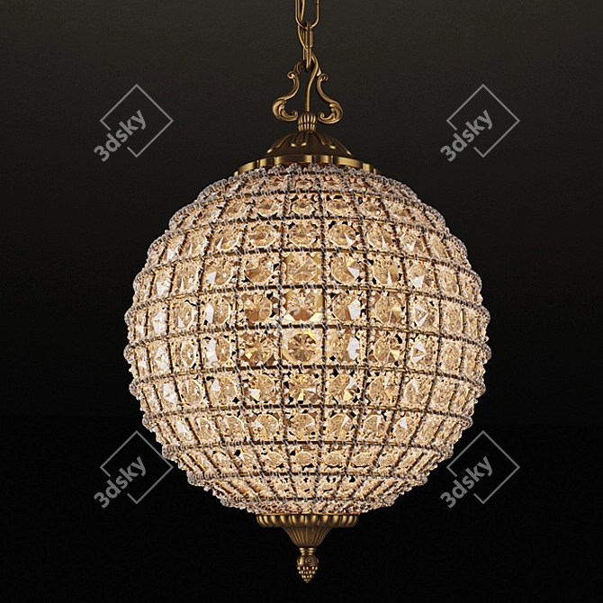 Elegant Alcazar Crystal Chandelier 3D model image 1