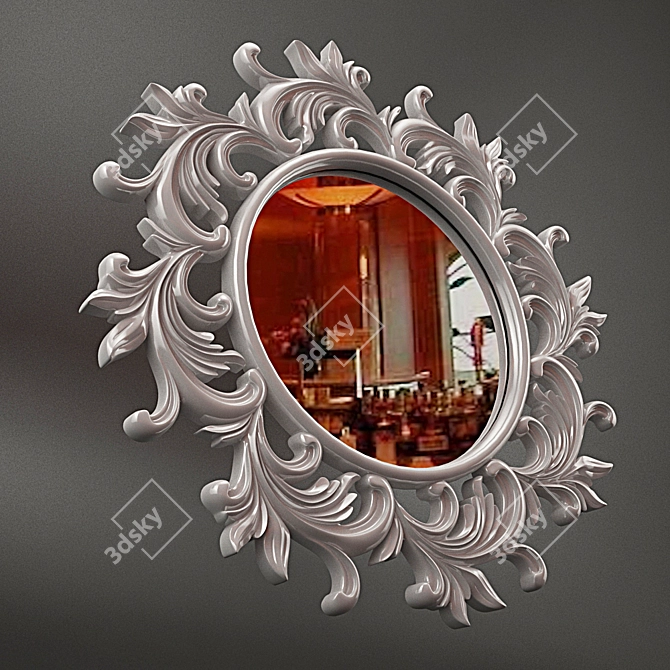 Low Poly Carving Mirror 3D model image 1