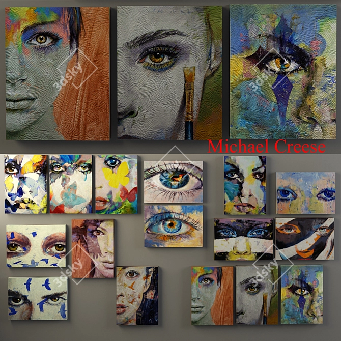 Abstract Canvas Art Collection by Michael Creese 3D model image 1