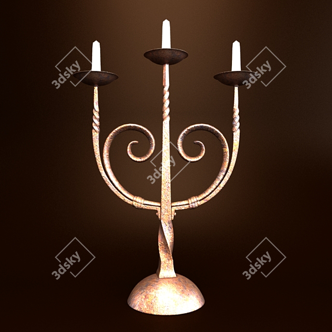 Elegant Vintage Candle Holder 3D model image 1