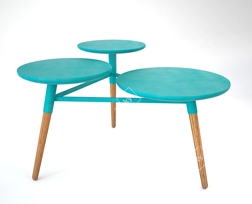 Modern 3-tier Coffee Table 3D model image 1