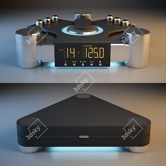 Vintage-Style Loit Eagle CD Player 3D model image 2