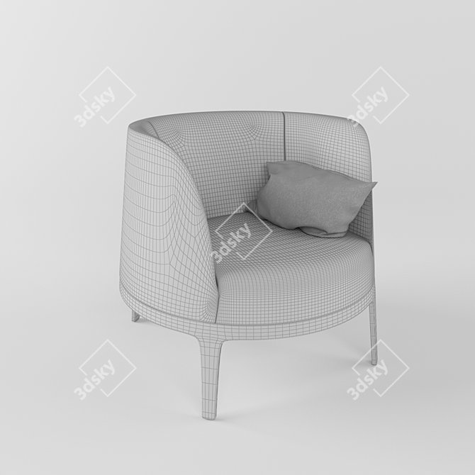 Swivel Charm: Omni Armchair 3D model image 2