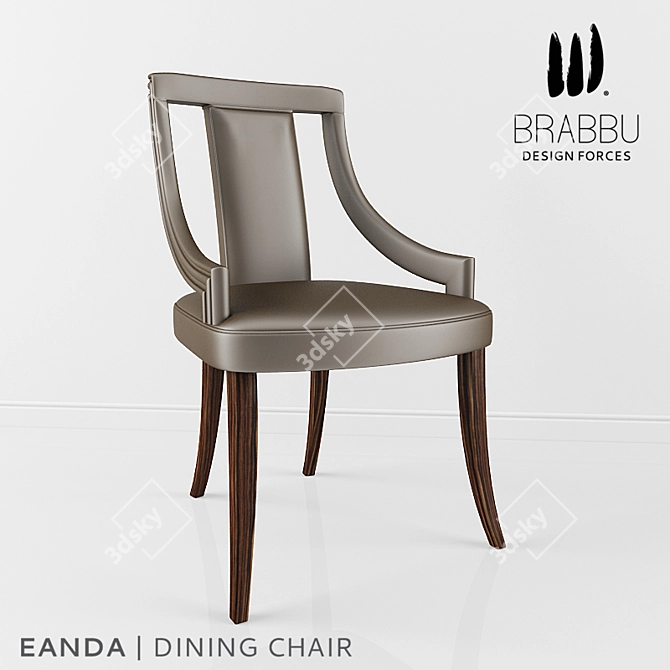 Eanda Dining Chair: Modern Elegance for Your Dining Space 3D model image 1