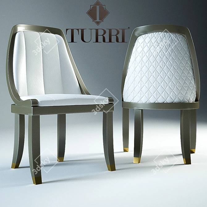 Product Title: Elegant Caractere Dining Chair 3D model image 1