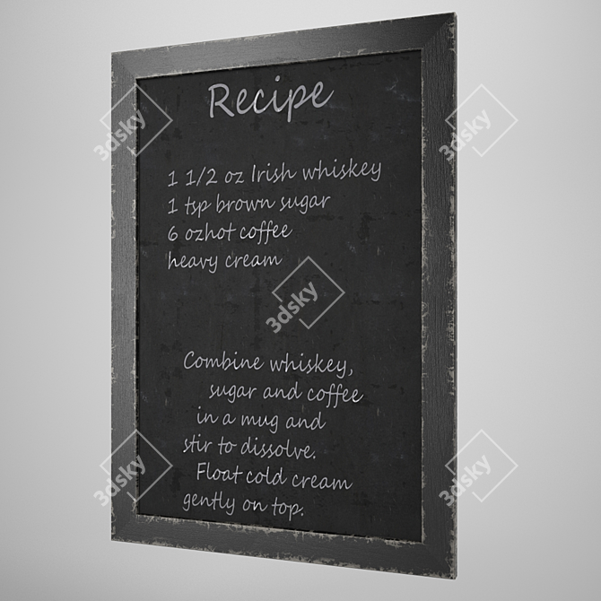 Versatile Chalkboard: Menu, Notes & More 3D model image 2