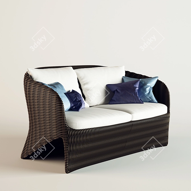 Rattan Marine Sofa 3D model image 1