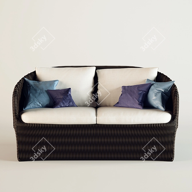 Rattan Marine Sofa 3D model image 2