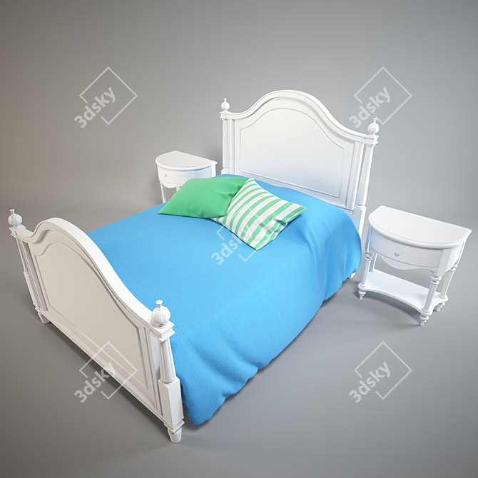 Timeless American Furniture Bed 3D model image 1