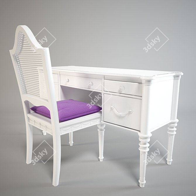 Timeless Elegance: American Classic Desk 3D model image 1