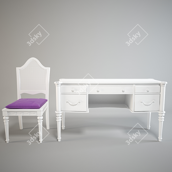 Timeless Elegance: American Classic Desk 3D model image 2