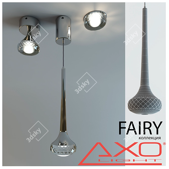 Fairy Glass Pendant Light 3D model image 1