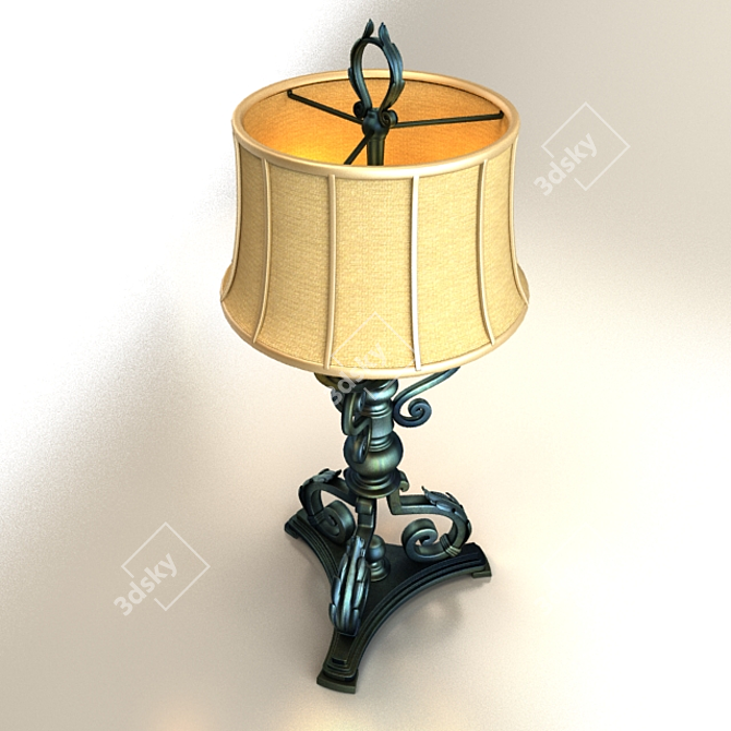 Elegant Achantus Table Lamp 3D model image 3