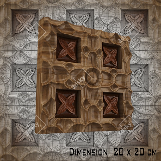 Elegant Wall Art 20x20 cm 3D model image 1