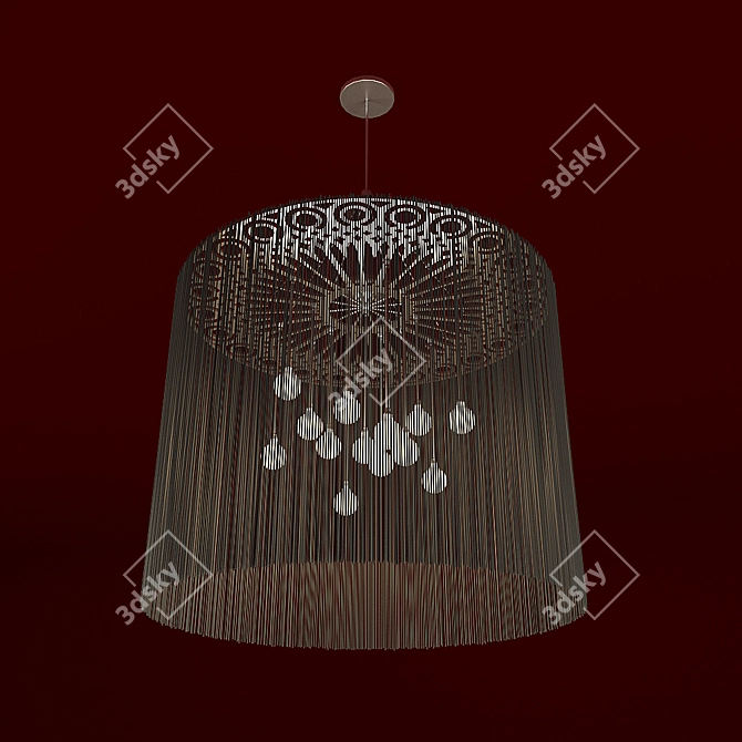 Rhythmic Glow: Ngoma Drum Chandelier 3D model image 1