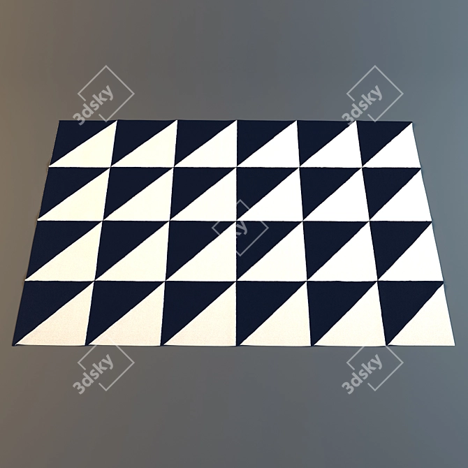 Monochrome Short Pile Carpet 3D model image 1