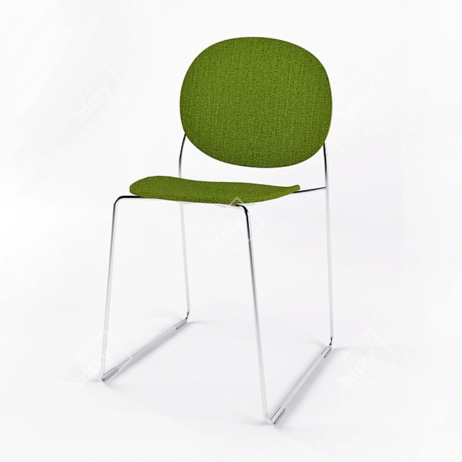 Elegant Olive Stackable Chair 3D model image 1