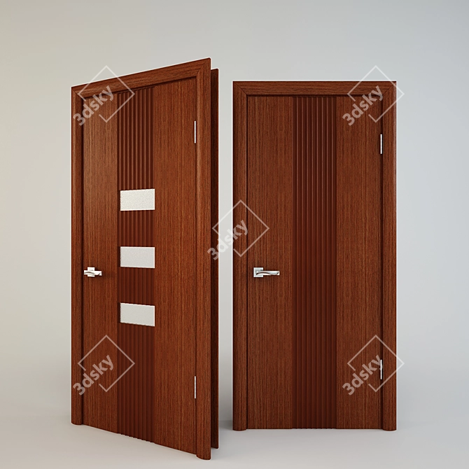 Elegant Wave Doors by Mari Furniture Factory 3D model image 1